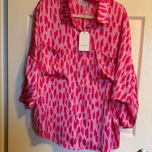 Women's Pink Patterned Blouse